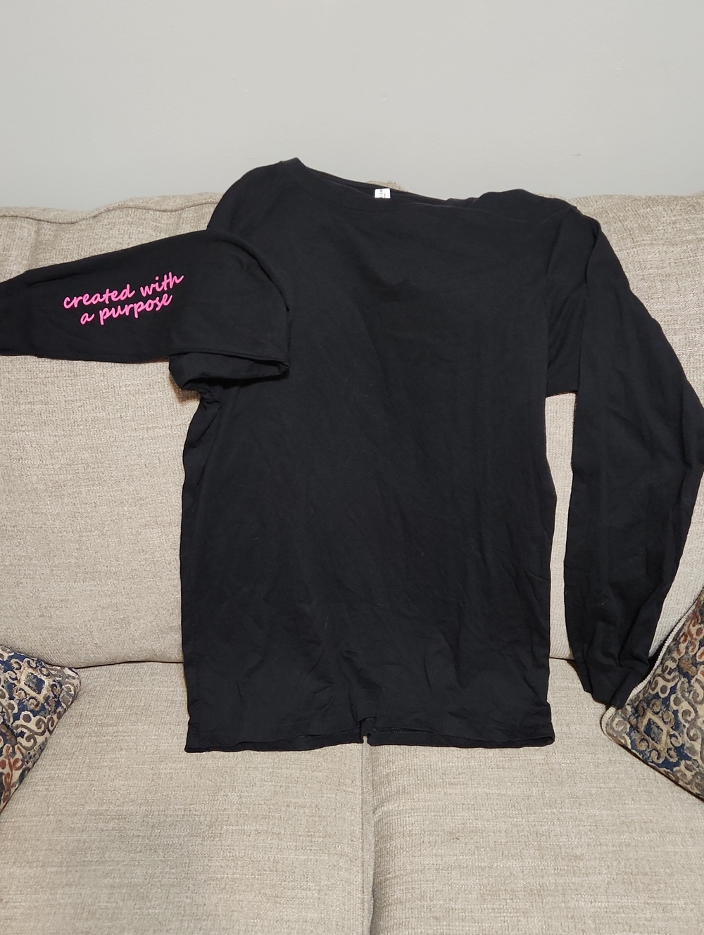 Bella Canvas Black Crewneck Long Sleeve Tee